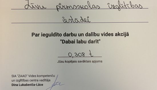 Akcijas “Dabai labu darīt” noslēgums
