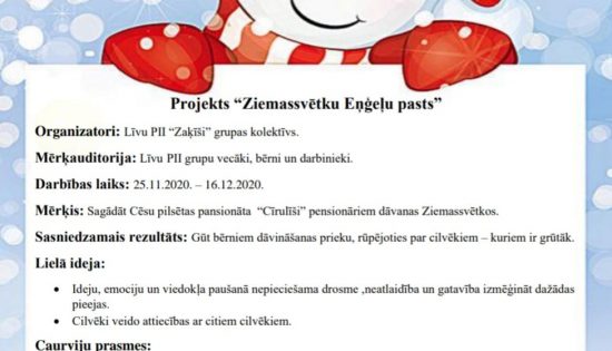 Aicinām piedalīties! ”Ziemassvētku Eņģeļu pasts”